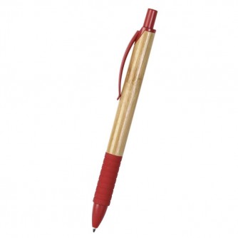 BOLIGRAFO DE BAMBU ECONATUR ROJO