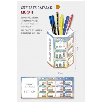 CALENDARIO CUBILETE NEUTRO