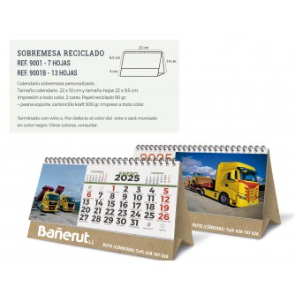 Calendario de sobremesa reciclado personalizado