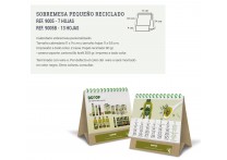 CALENDARIO SOBREMESA PEQUEÑO RECICLADO 7 HOJAS