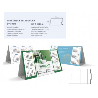 CALENDARIO SOBREMESA TRIANGULAR APAISADO