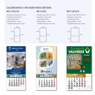 CALENDARIO CON IMAN PARA NEVERA