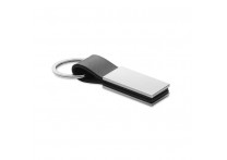 Llavero de PU con placa de metal personalizada