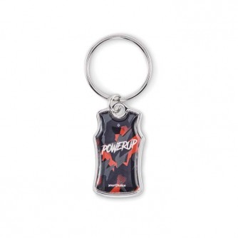Llavero metálico de camiseta deportiva con doming a todo color.
