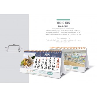 Calendario de sobremesa personalizado.