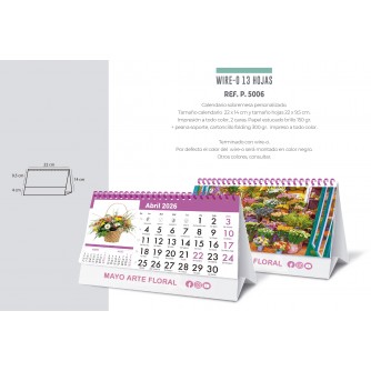 CALENDARIO SOBREMESA PERSONALZADO 13 HOJAS.
