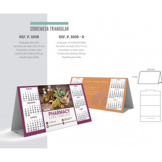 CALENDARIO SOBREMESA TRIANGULAR APAISADO