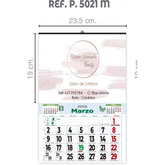 CALENDARIO DE PARED CON FALDILLA MENSUAL LECHERA