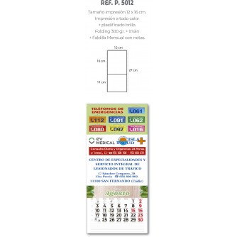 CALENDARIO CON IMAN PARA NEVERA