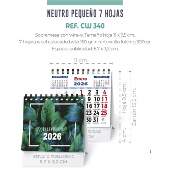 CALENDARIO SOBREMESA NEUTRO PEQUEÑO