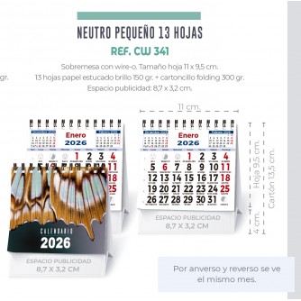 CALENDARIO SOBREMESA NEUTRO PEQUEÑO