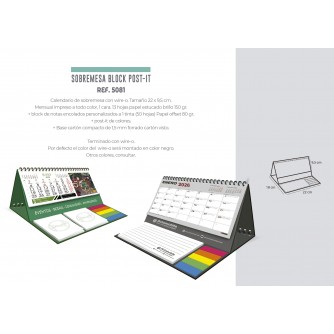 CALENDARIO SOBREMESA BLOCK POST-IT