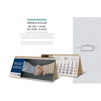 Calendario de sobremesa reciclado personalizado