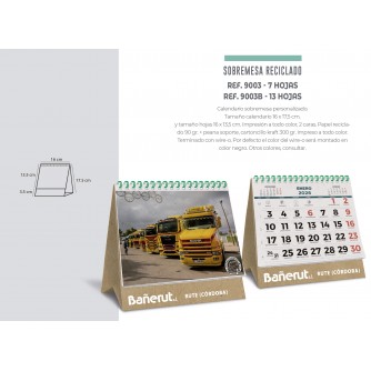 CALENDARIO SOBREMESA RECICLADO 7 HOJAS