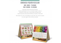 CALENDARIO SOBREMESA PEQUEÑO RECICLADO 7 HOJAS