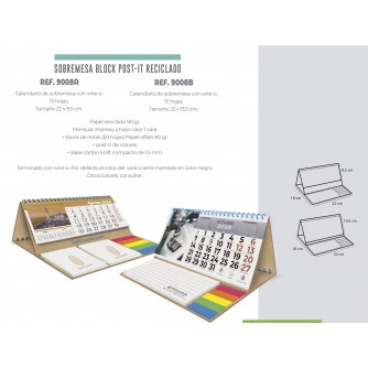 CALENDARIO SOBREMESA BLOCK POST-IT RECICLADO