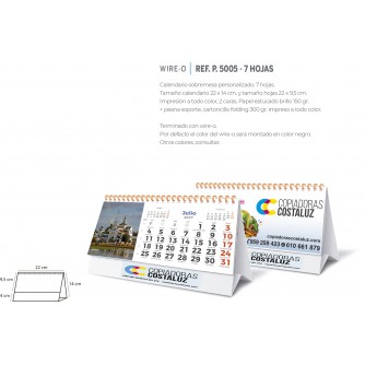 Calendario de sobremesa personalizado.