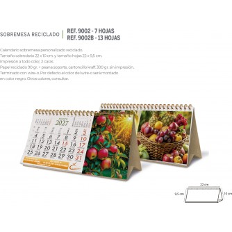 Calendario de sobremesa reciclado personalizado