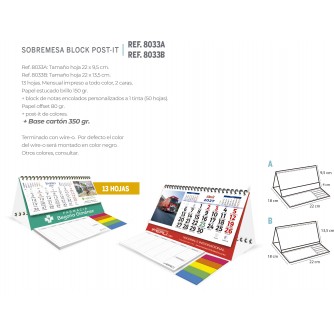 CALENDARIO SOBREMESA BLOCK POST-IT