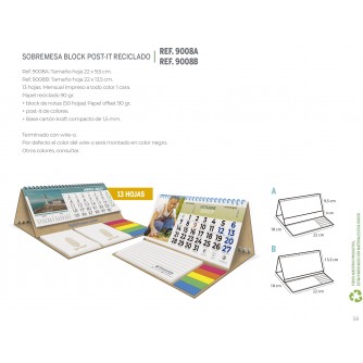CALENDARIO SOBREMESA BLOCK POST-IT RECICLADO