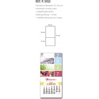 CALENDARIO CON IMAN PARA NEVERA